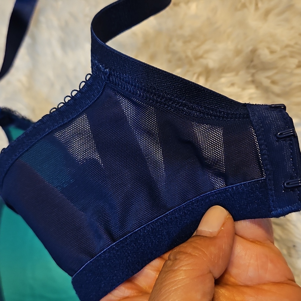 Teal & Navy Blue Bra Full Coverage Underwire Everyday Lingerie ,SZ 40B - Picture 10 of 14